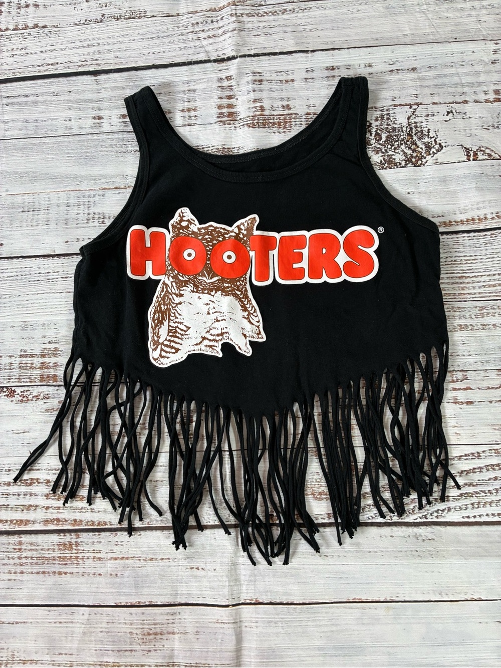 Hooters Shirt Women’s Medium Fringe Tank Top